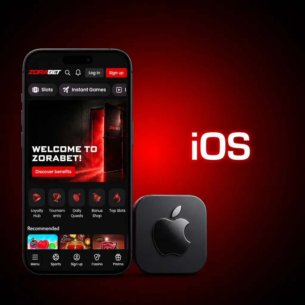 ZoraBet iOS app download page for iPhone and iPad from the Apple App Store with login and registration options