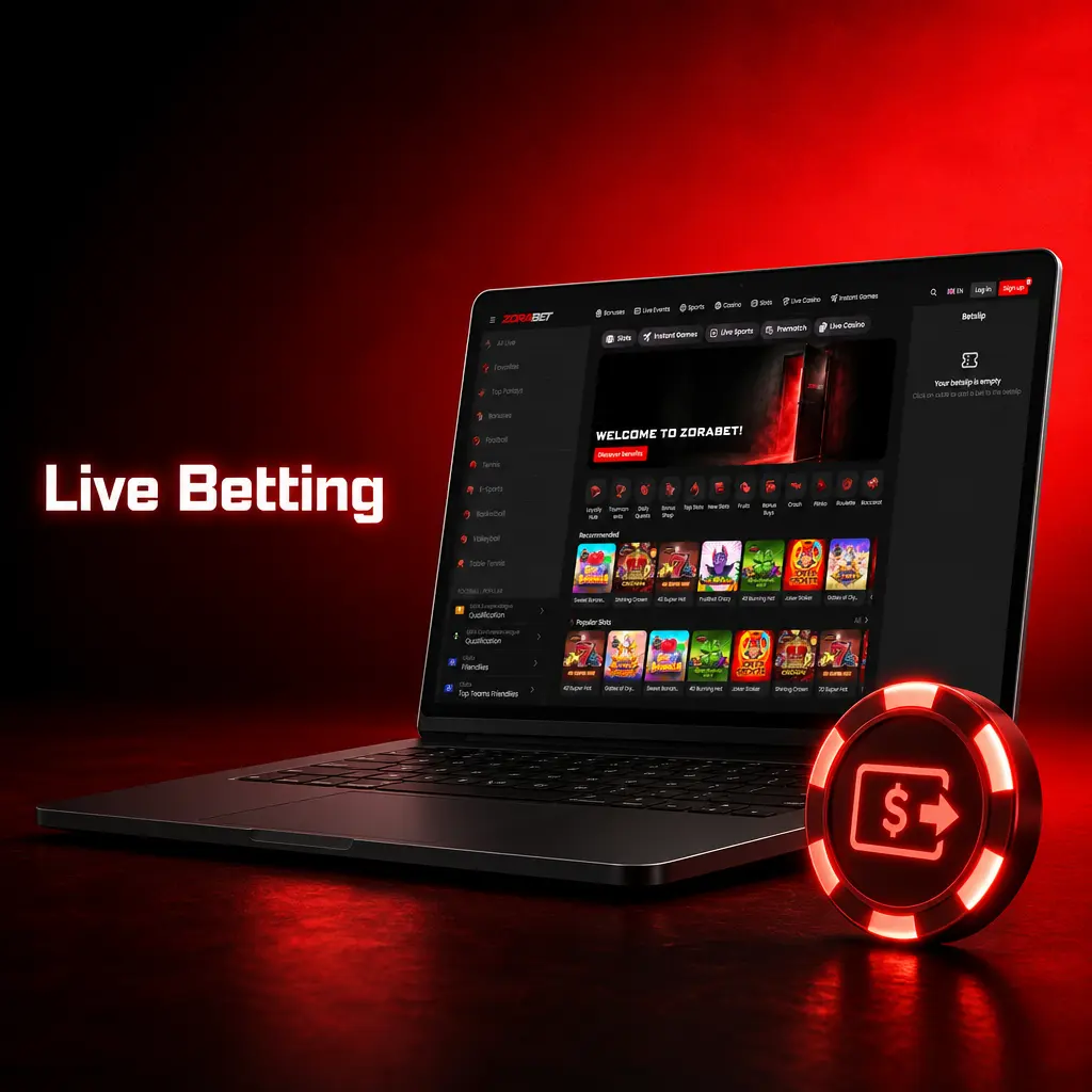 ZoraBet live betting interface showing real-time odds across 30+ sports including football, tennis, and basketball