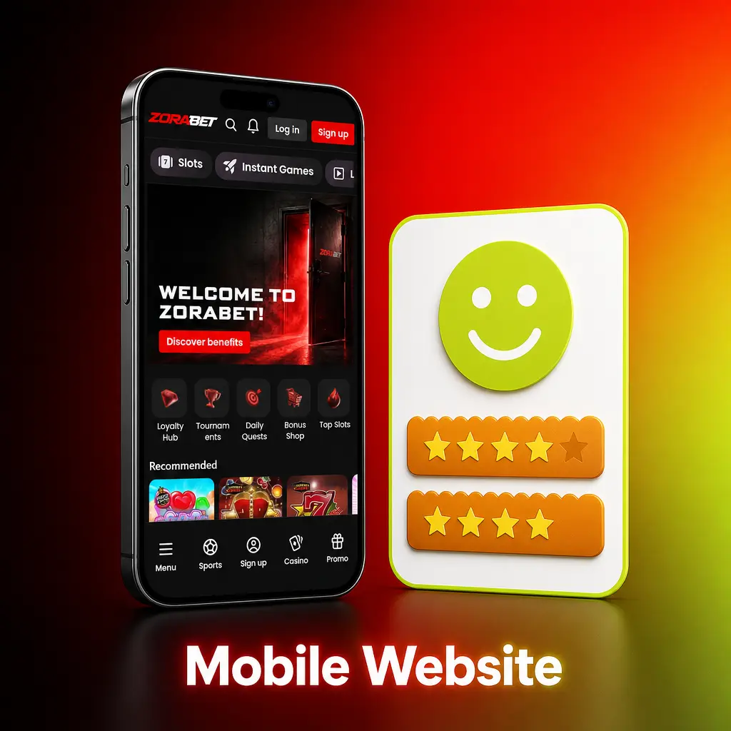 ZoraBet mobile website optimized for smartphones and tablets with full access to betting, casino, and payments via any browser