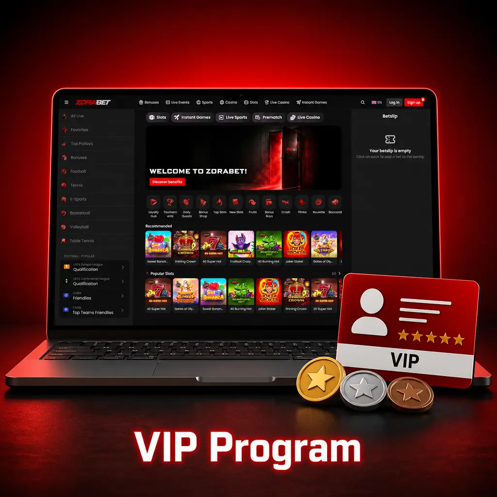 ZoraBet VIP loyalty program tiers from Bronze to Diamond with escalating perks for Romanian players