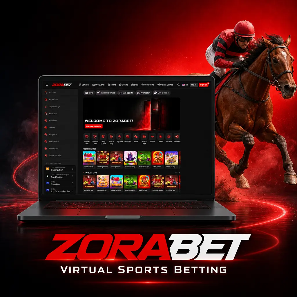 Virtual sports betting options on ZoraBet including football, horse racing, tennis, and basketball powered by RNG technology